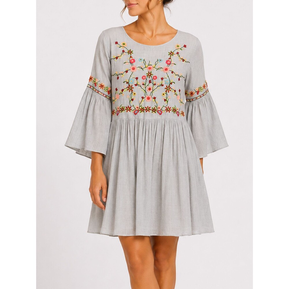 Umgee USA Dress Small Gray Cotton Blend